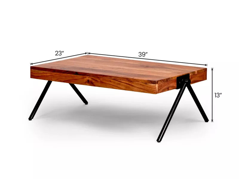 Diana Centre Table with Metal Frame and Wooden Top